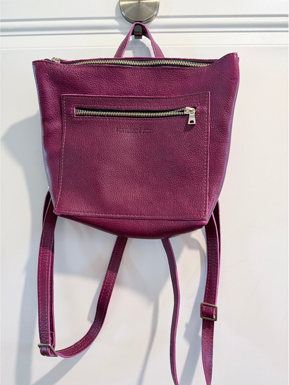 Portland Leather Goods Tote Backpack Orchid Purple Sm